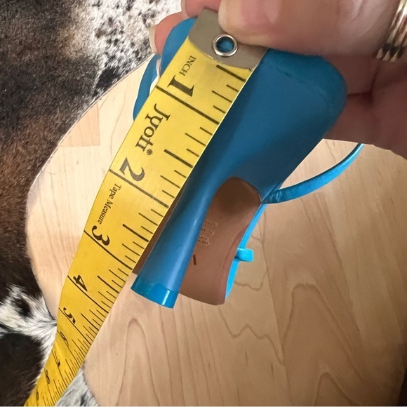 ZARA Blue Leather Strappy Square Toe Heeled‎ Size 39 US 8 - Picture 7 of 7